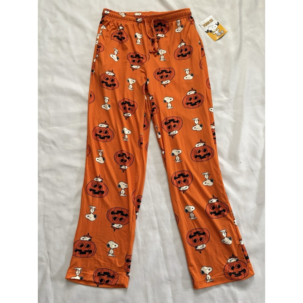 NEW Snoopy Peanuts Fleece Lounge Pants PJ Bottoms SNOOPY Halloween Size Small
